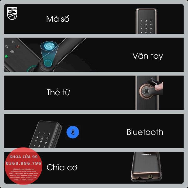Khóa cửa thông minh vân tay cao cấp Philips 7300-5