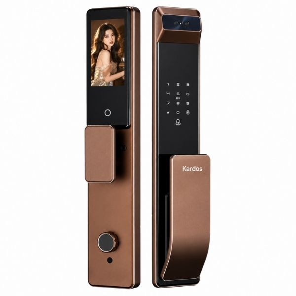 Khóa cửa vân tay Kardos SmartLock A8 Plus CNC Đồng Face ID 3D
