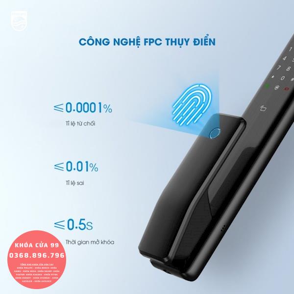 Khóa cửa thông minh vân tay cao cấp Philips Alpha-5