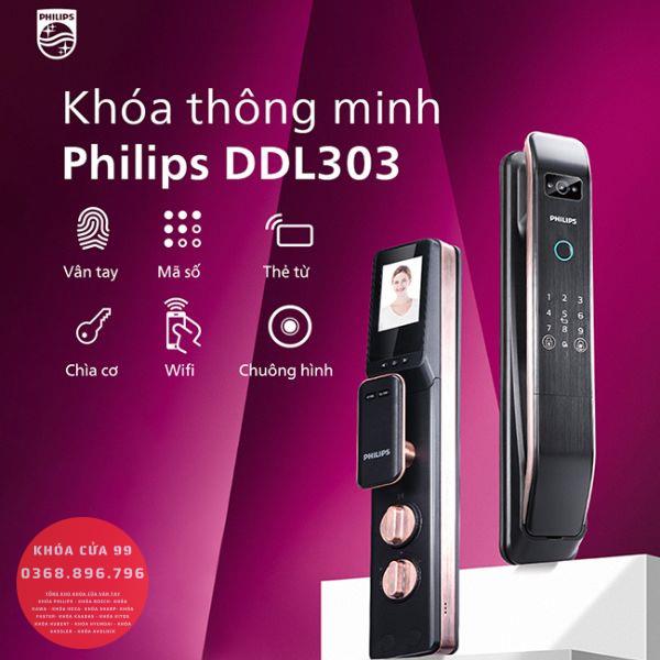 Khóa cửa thông minh vân tay cao cấp Philips DDL303 Camera