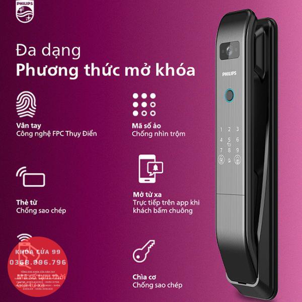 Khóa cửa thông minh vân tay cao cấp Philips DDL303 Camera