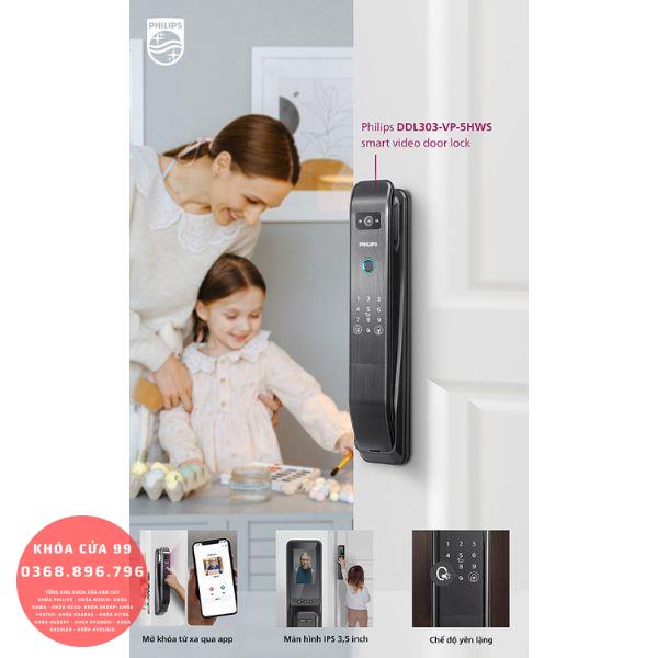Khóa cửa thông minh vân tay cao cấp Philips DDL303 Camera