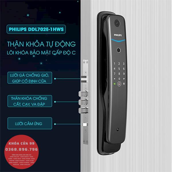 Khóa cửa thông minh vân tay cao cấp Philips DDL702-1HWS - Camera