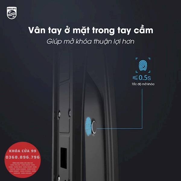 Khóa cửa thông minh vân tay cao cấp Philips DDL702-8HWS- mở bằng Face 3D