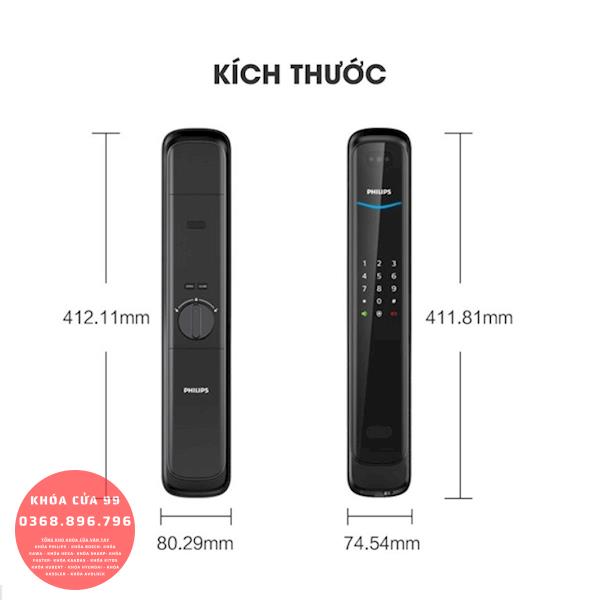 Khóa cửa thông minh vân tay cao cấp Philips DDL702-8HWS- mở bằng Face 3D