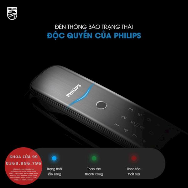 Khóa cửa thông minh vân tay cao cấp Philips DDL702E-5HWS