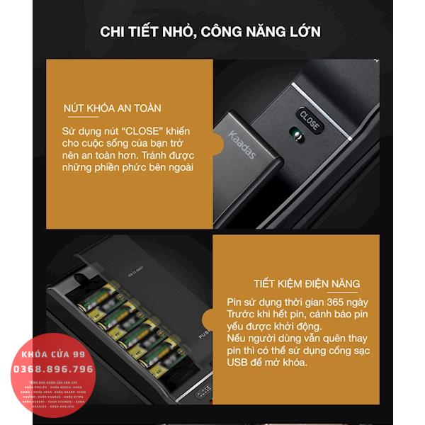 Khóa cửa thông minh vân tay cao cấp Kaadas K9
