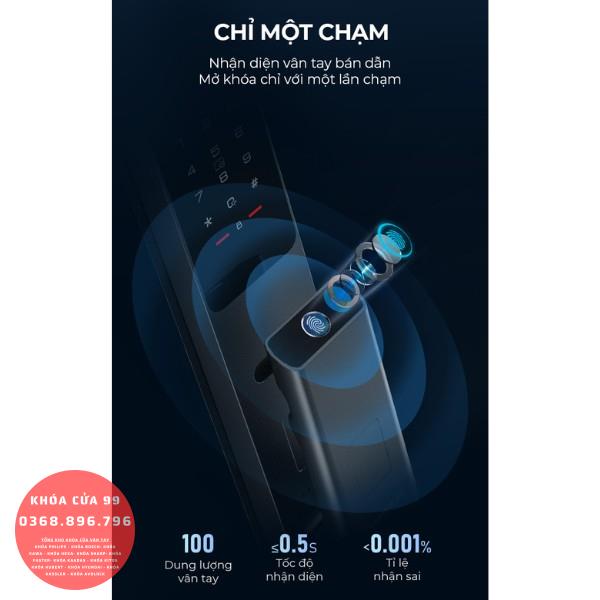 Khóa cửa vân tay Kaadas Q9-FVP tĩnh mạch ngón tay và face id