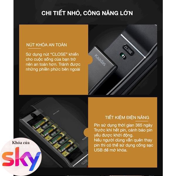 Khóa cửa thông minh vân tay cao cấp Kaadas K9