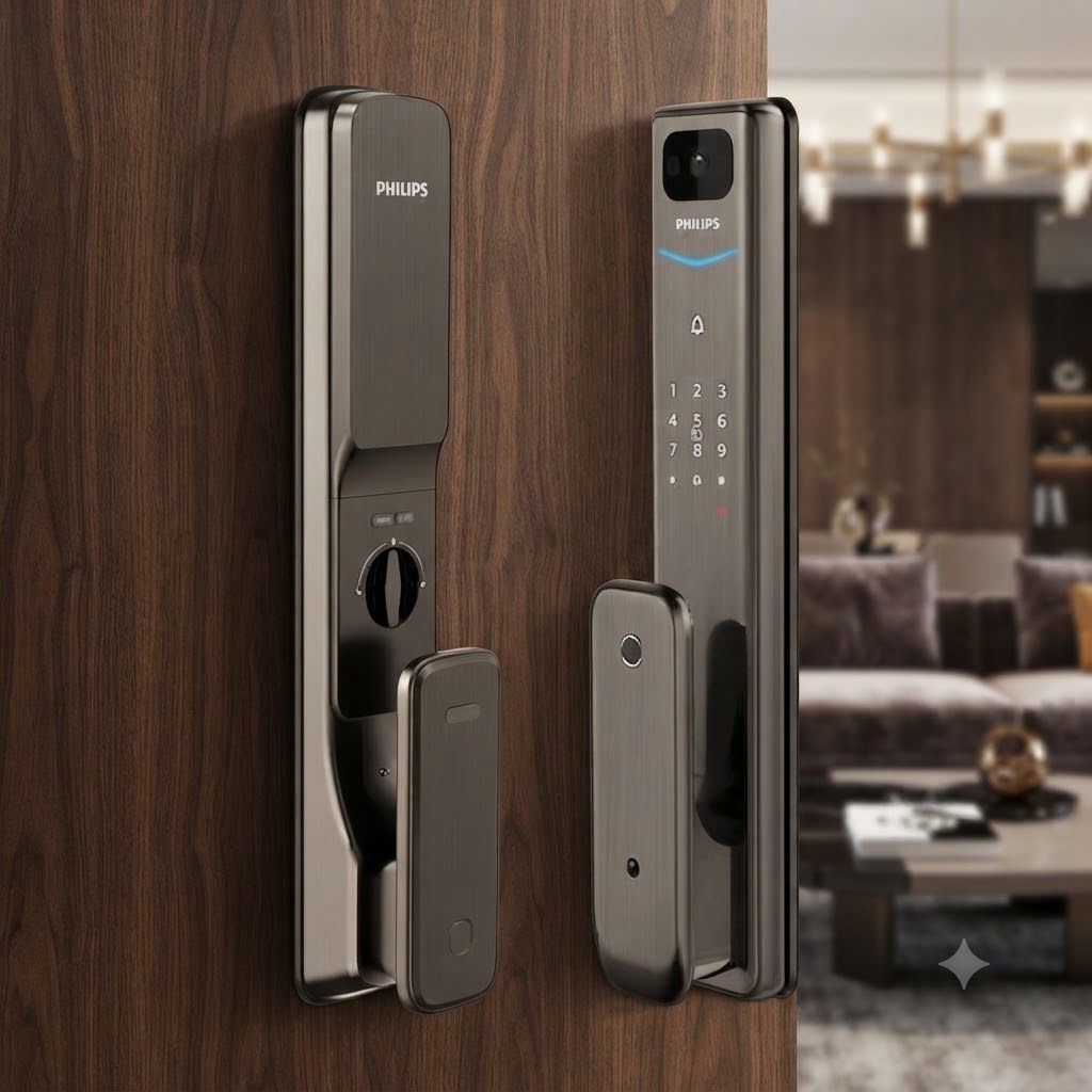 Khóa cửa thông minh vân tay cao cấp Philips Alpha-V-5HWS tích hợp chuông cửa