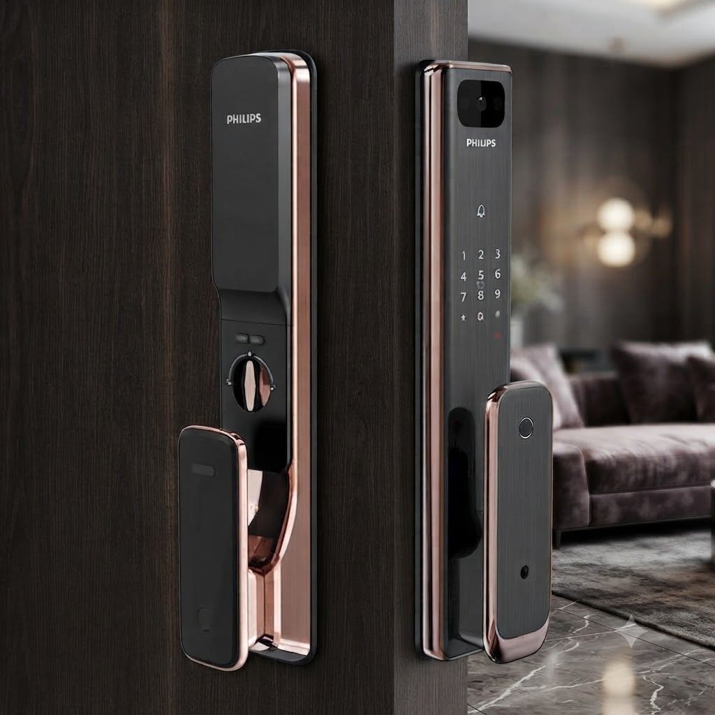 Khóa cửa thông minh vân tay cao cấp Philips Alpha-VP-5HWS camera tích hợp chuông cửa