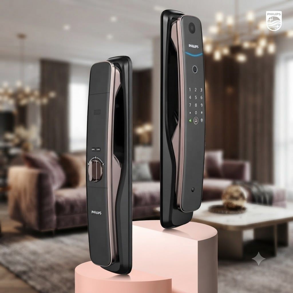 Khóa cửa thông minh vân tay cao cấp Philips DDL702-1HWS - Camera