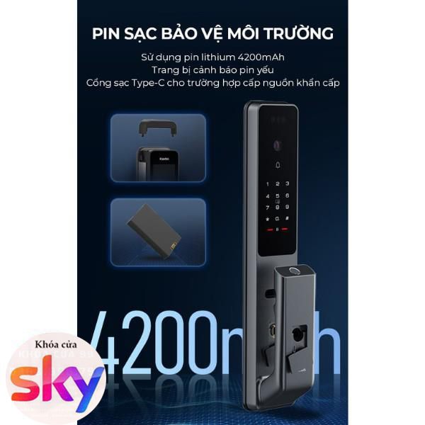 Khóa cửa vân tay Kaadas Q9-FVP tĩnh mạch ngón tay và face id